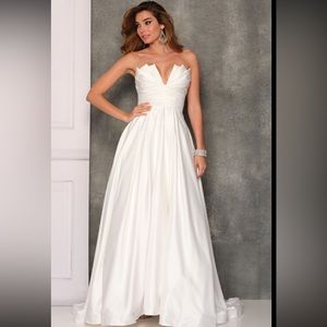Brand New Satin Strapless A-Line Wedding Dress!
